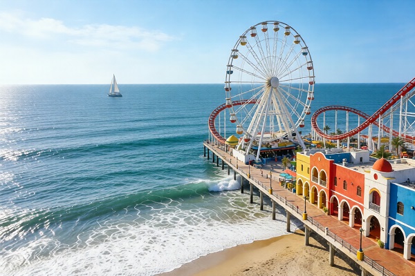 amusement park rides and visitors