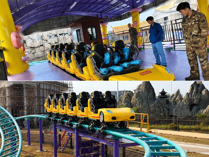 How Can Racing-Themed Stations, Cars, and Scenery Strengthen a Family Roller Coaster Experience?